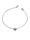 Damenarmband Kette mit Herzmotiv aus vergoldetem Stahl 17 cm