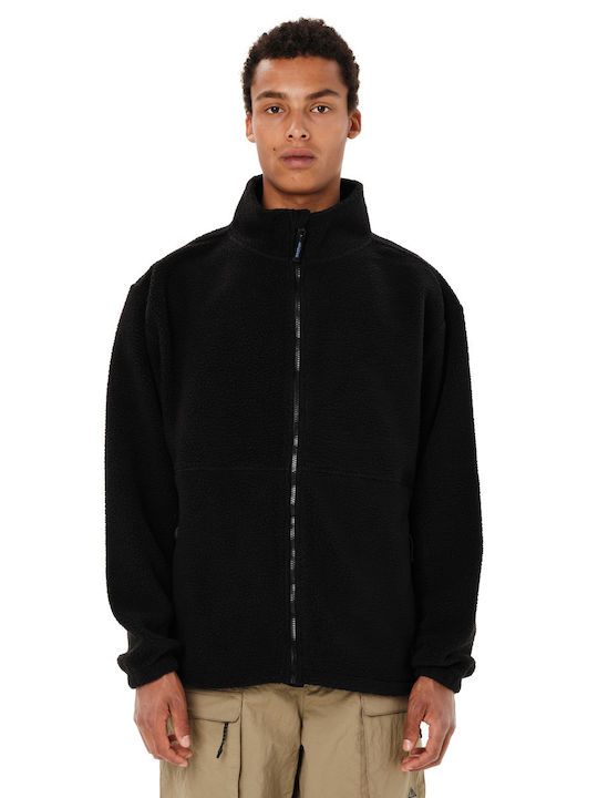 Basehit Ανδρική Ζακέτα Fleece Μαύρη