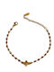 Women's Chain Bracelet with Cross Design in Gold-Plated Steel