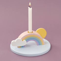 Jabadabado Ξύλινη Βάση Κεράκι Rainbow