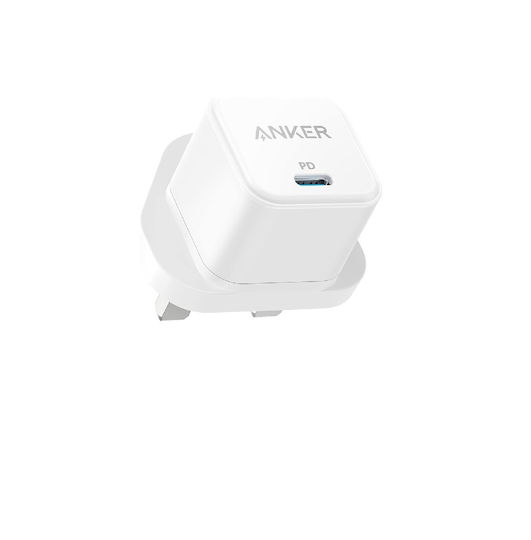 Anker Ladegerät mit Integriertem Kabel und USB-C-Anschluss 20 W Weiß (PowerPort III Cube)