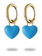 Blue Dangle Steel Earrings