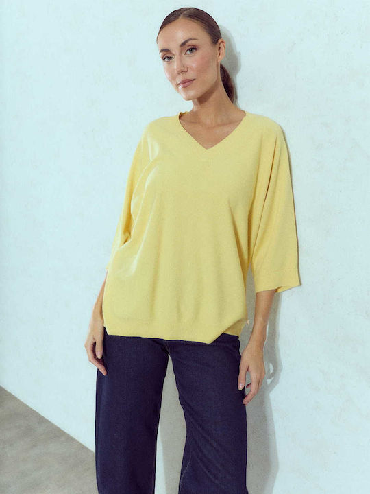 Celestino Damenpullover mit Lockerer Passform Loose Fit Gelb