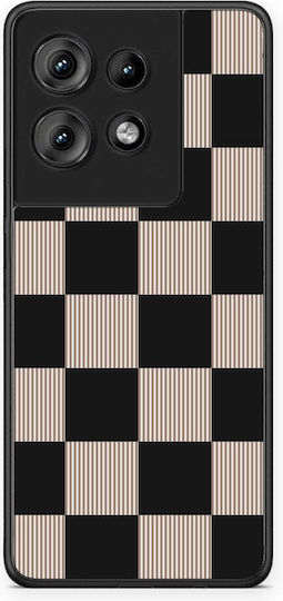 Smartfits Black Taupe Striped Checks Motorola Edge 50 Θήκη