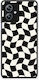 Smartfits Schwarze Cremefarbene Wellenförmige Schachbrett Motorola Moto G54 Hülle