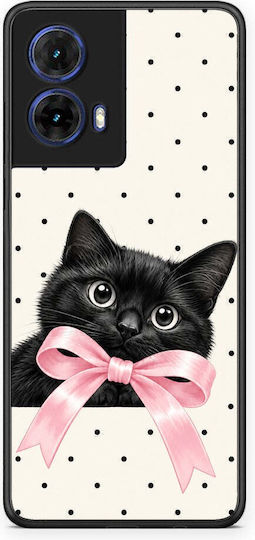 Smartfits Black Kitten Pink Bow Polka Dots Motorola Moto G85 Case