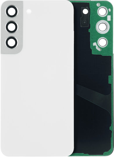 Capac Spate din Sticlă pentru Lentila Camerei Samsung Galaxy S22 5G Fără Logo Aftermarket Plus Alb