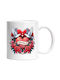 Heart Surrounded by Roses, Happy Valentine's Day, Doves, Love, Valentine's Day Ceramic White Mug 330ml (Personalized)