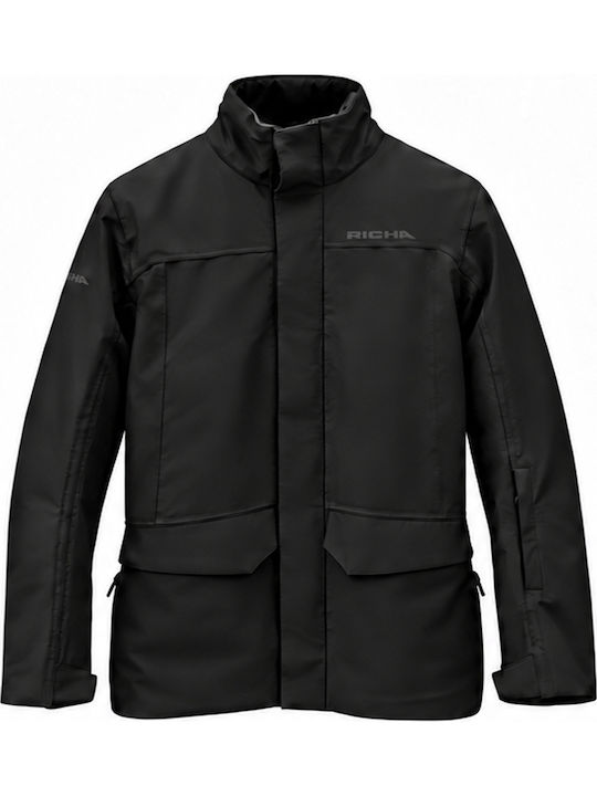 Stelios Men's Cordura 4-Season Waterproof Black Riding Jacket