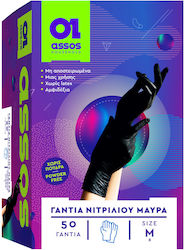 Assos Nitrile Exam Gloves in Black Colour 50 Pieces