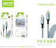 Green Lyca Καλώδιο 1m Usb-c Usb-c 3.2 Power Delivery 100w & Υποστήριξη Uhd Gl69420