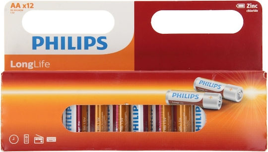 Philips Longlife Αλκαλικές Μπαταρίες AA 1.5V 12τμχ