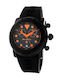 Women's Watch 46mm Battery Chronograph with Black Silicone Strap