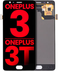 Ansamblu OLED fără ramă OnePlus 3 OnePlus 3T Aftermarket Plus Negru