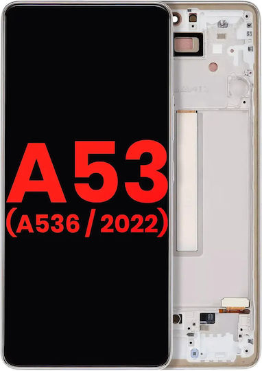 Ansamblu OLED cu Ramă Samsung Galaxy A53 5G A536 2022 6,46" Aftermarket Plus Alb