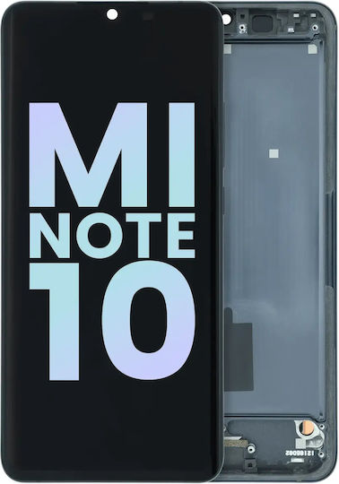 Ansamblu LCD cu Ramă Xiaomi Mi Note 10 Original OEM Negru Midnight
