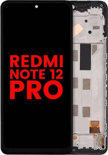 OLED-Baugruppe mit Rahmen für Xiaomi Redmi Note 12 Pro 4G Aftermarket Plus in allen Farben