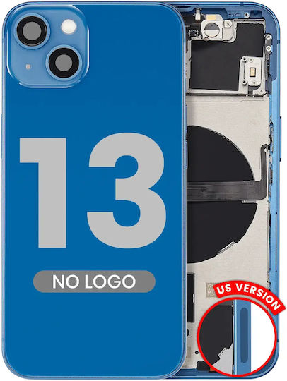 Backcover mit Kleinteilen für iPhone 13 US-Version, Aftermarket Plus, Blau
