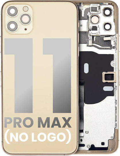 Rückgehäuse mit Vorinstallierten Kleinteilen iPhone 11 Pro Max Ohne Logo Aftermarket Plus Gold