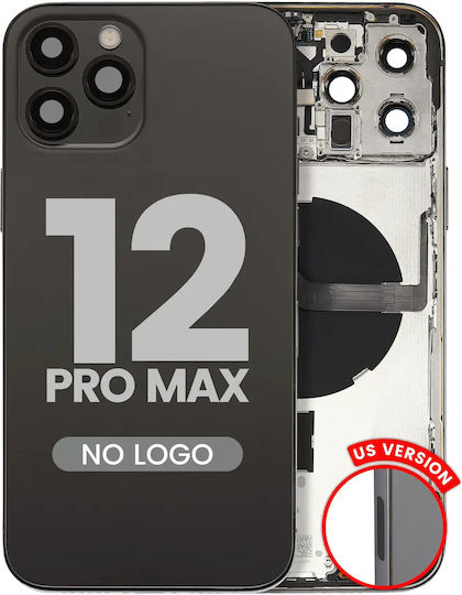 Carcasă Spate cu Piese Mici iPhone 12 Pro Max Versiunea SUA Aftermarket Plus Gri Grafit