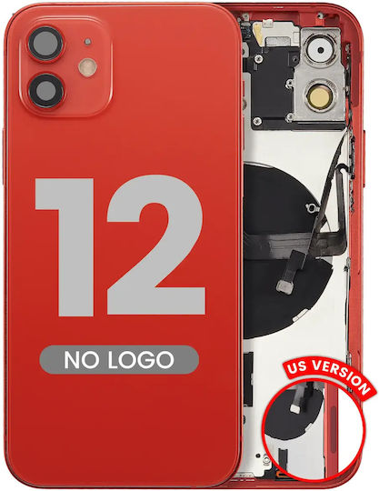 Rückseitiges Gehäuse mit Kleinteilen iPhone 12 US-Version Aftermarket Plus Rot
