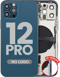 Carcasă Spate cu Componente Mici iPhone 12 Pro Versiunea SUA Aftermarket Plus Albastru Pacific Carcasă Spate cu Componente Mici iPhone 12 Pro Versiunea SUA Aftermarket Plus Albastru Pacific