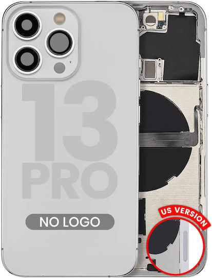 Заден корпус с малки части за iPhone 13 Pro, версия за САЩ, aftermarket plus, сребрист