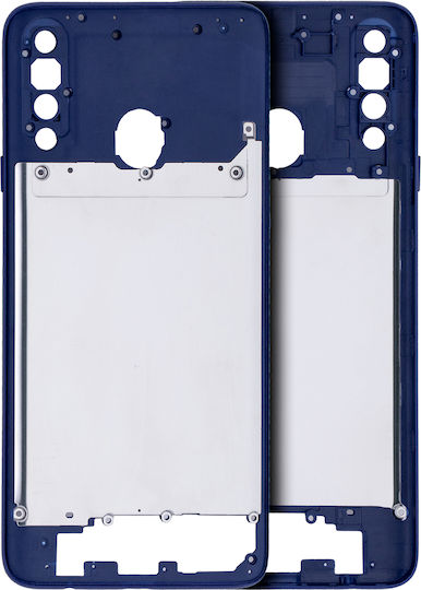 Mittelrahmengehäuse Samsung Galaxy A20s A207 2019 Aftermarket Plus Blau