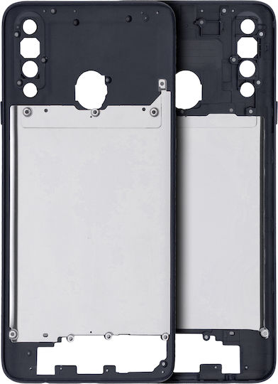 Средна рамка Samsung Galaxy A20s A207 2019 Aftermarket Plus Черна
