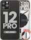 Capac Spate Cu Piese Mici iPhone 12 Pro Versiunea SUA Aftermarket Plus Grafit