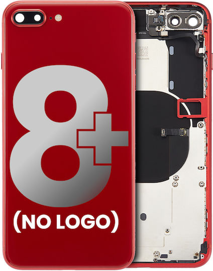 Backcover mit vorinstallierten Kleinteilen für iPhone 8 Plus, ohne Logo, Aftermarket Plus, Rot
