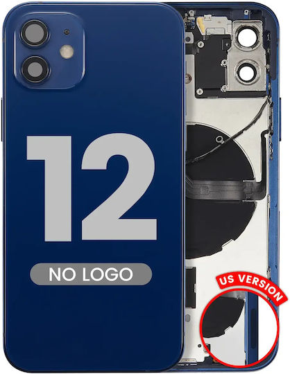 Back Housing W Small Parts Iphone 12 Us Version Aftermarket Plus Blue