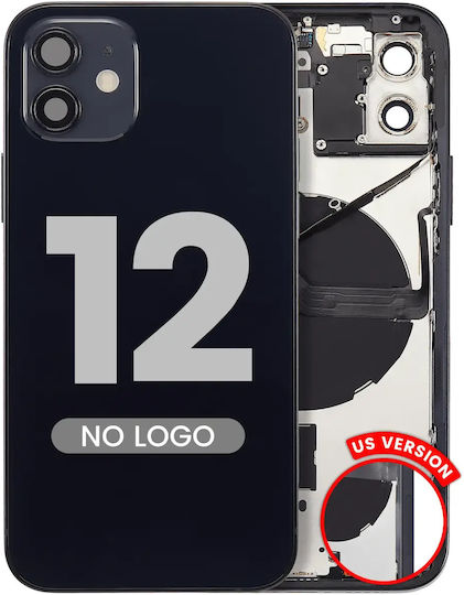 Back Housing W Small Parts Iphone 12 Us Version Aftermarket Plus Black