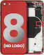 Backcover mit vorinstallierten Kleinteilen iPhone 8 ohne Logo Aftermarket Plus Rot