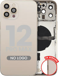Capac Spate Cu Componente Mici iPhone 12 Pro Max Versiunea SUA Aftermarket Plus Auriu Capac Spate Cu Componente Mici iPhone 12 Pro Max Versiunea SUA Aftermarket Plus Auriu