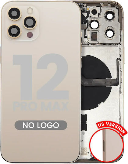 Заден корпус с малки части за iPhone 12 Pro Max, американска версия, заместител Plus, златист