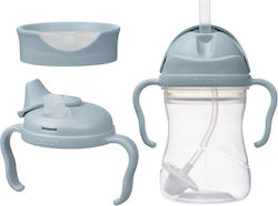 B.Box Kinderbecher mit Griffen und Strohhalm aus blauem Kunststoff 240 ml für 4 Monate+ B.Box Kinderbecher mit Griffen und Strohhalm aus blauem Kunststoff 240 ml für 4 Monate+
