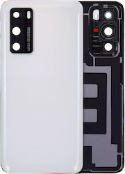 Задно стъкло за капак и леща на камерата Huawei P40 Ледено бяло