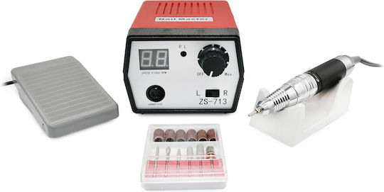 Global Fashion Nail Master Freză Electrică pentru Unghii 65W Roșie cu Pedală
