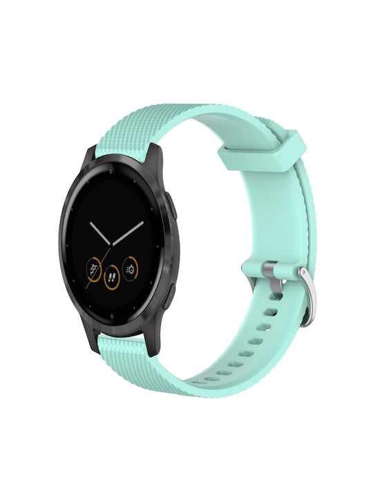 Garmin Vivoactive 4S 18 mm Силиконова Каишка С Диамантена Текстура в Синьо-Зелено