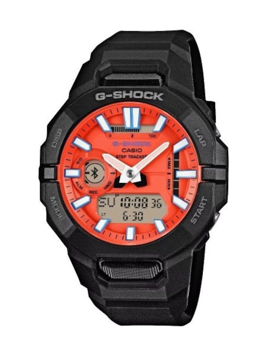 Casio Мъжки часовник на батерия с черна каучуко...