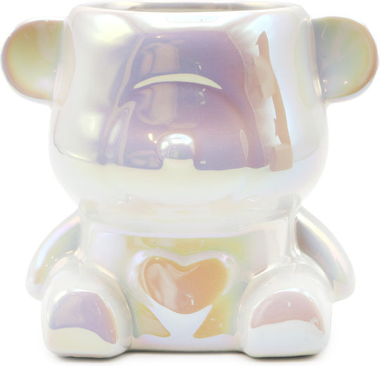 Organizator de pile Global Fashion din ceramică albă cameleon