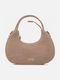 Beige Damen-Stoffhandtasche / Crossbody-Tasche