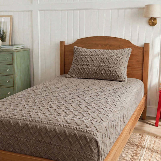 Cosy Life Flanell-Spannbettlaken-Set für Einzelbett mit 1 Kissenbezug 100 x 200 cm Zigarrenbraun (2 Stück)
