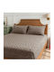 Cosy Life King Size Flannel Fitted Sheet Set with 2 Pillowcases 180x200 cm Cigar (3 pcs)