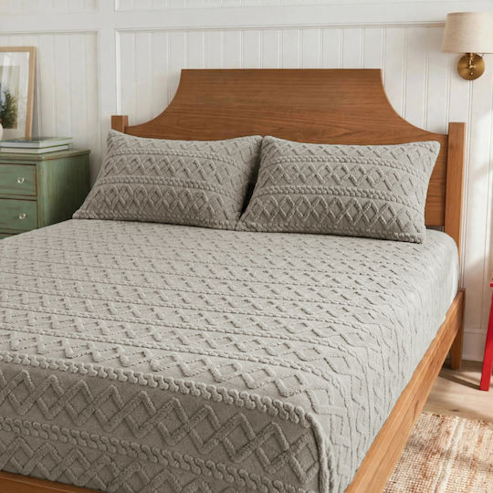 Cosy Life Σετ Σεντόνι με 2 Μαξιλαροθήκες King Size Φανελένια με Λάστιχο 180x200εκ. Σπαγγί (3τμχ)