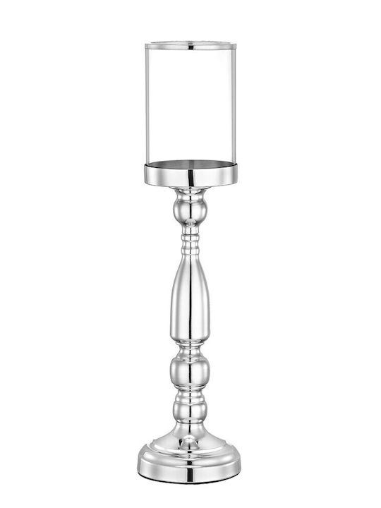 Palma Emporio Sfeșnic Metalic de Culoare Argintie 12x48 cm