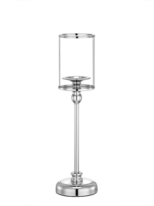 Palma Emporio Sfeșnic Metalic de Culoare Argintie 12x44cm
