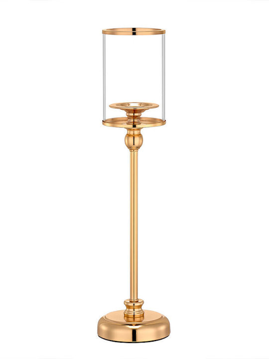Palma Emporio Sfeșnic Metalic de Culoare Aurie 12x49cm