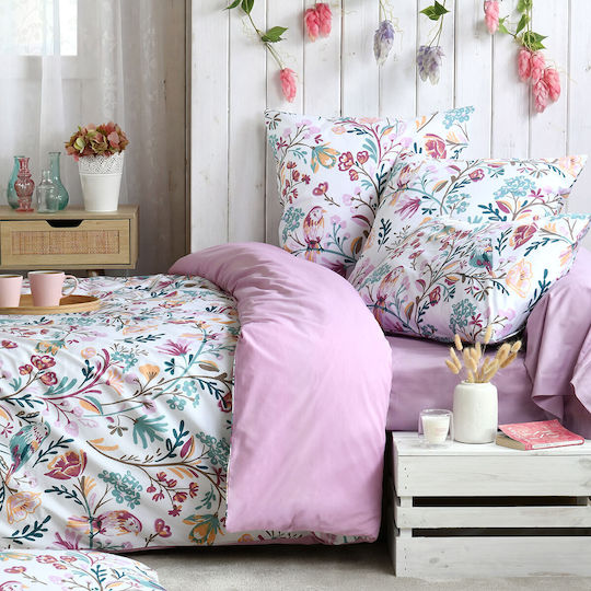S-f Elina Παπλωματοθήκη Βαμβακερή Υπέρδιπλη 240x220 S-f Elina Parme